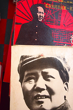 Close-up of posters of Mao Tse-Tung, Xi'an, Shaanxi Province, China