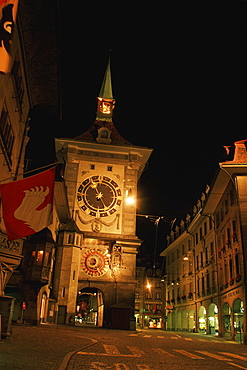 Low angle view of a clock tower in a city, Berne, Berne Canton, Switzerland