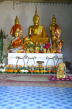 Statues of Buddha in a temple, That Luang, Vientiane, Laos