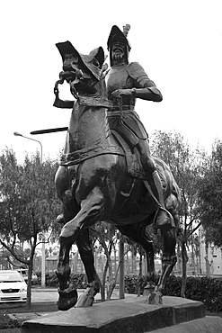 Low angle view of a Francisco Pizarro statue, Lima, Peru