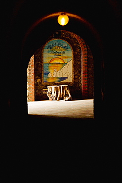 Light bulb illuminated in a house, Positano, Amalfi Coast, Salerno, Campania, Italy