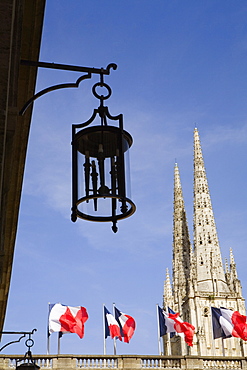 Low angle view of a church, Hotel De Ville, St. Andre Cathedral, Bordeaux, Aquitaine, France