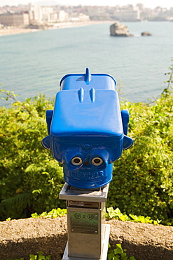 Close-up of a coin-operated binoculars, St. Martin, Grande Plage, Biarritz, France