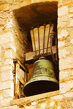 Low angle view of a bell tower, Musee De La Castre, Cote d'Azur, Cannes, Provence-Alpes-Cote D'Azur, France