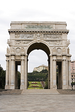 Entrance of a park, Scalinata Delle Caravelle, Piazza Della Vittoria, Genoa, Liguria, Italy