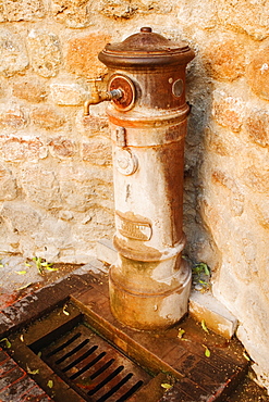 Close-up of a faucet, Siena Province, Tuscany, Italy