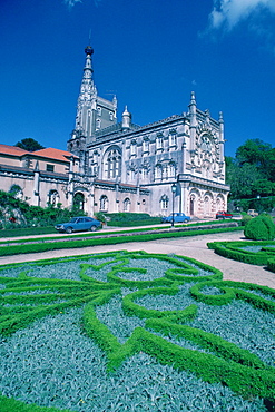 Garden in front of a palace, Bucaco Palace, Portugal