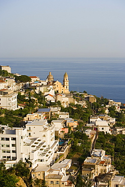 High angle view of a church in a city, Parrocchiale di San Gennaro, Amalfi Coast, Vettica Maggiore, Salerno, Campania, Italy