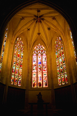 Low angle view of stained glasses in a church, Church Of St. Pierre, Bordeaux, Aquitaine, France