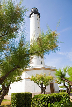 Low angle view of a lighthouse, Phare de Biarritz, Biarritz, Pays Basque, Aquitaine, France