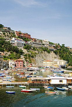 Boats at a harbor, Marina Grande, Capri, Sorrento, Sorrentine Peninsula, Naples Province, Campania, Italy