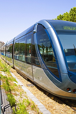 Cable car on tracks, Bordeaux, France