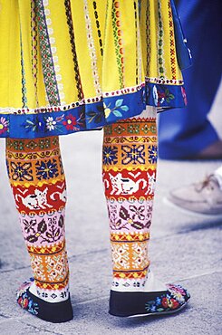 Low section view of a person wearing traditional clothing