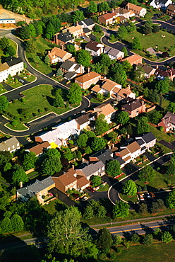 Aerial views of Montgomery County housing develop., Maryland