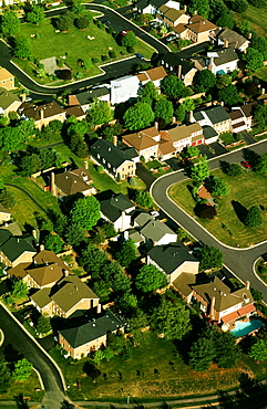 Aerial view of Montgomery County housing develop., Maryland