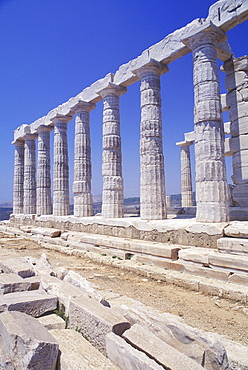 Old ruin colonnades, Parthenon, Athens, Greece