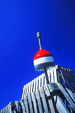 Low angle view of a fishing bobber