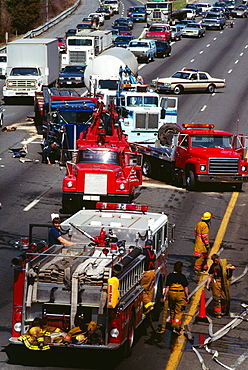 Traffic accident on 495 Beltway , Bethesda, Maryland