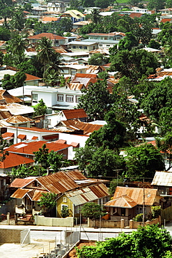 Aerial view of a residential area on a sunny day, Trinidad