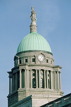 Low angle view of the dome of a building, Custom House, Dublin, Republic of Ireland