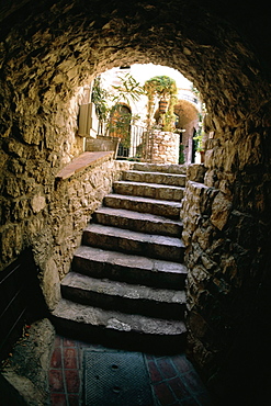 Stairway leading to the city of EZE, France