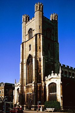 Side view of St Mary the Great in Cambridge, England