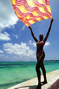 Desiree Lynes in bikini, Crystal Palace Hotel, Nassau, Bermuda