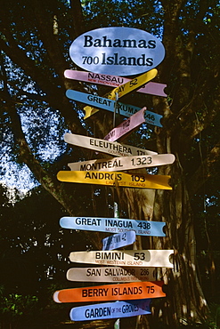 Colorful signboards at International Bazaar, Freeport, Grand Bahamas, Bahamas