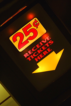 Close-up of an information board, Las Vegas, Nevada, USA