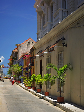 Buildings along a road, Cartagena, Colombia