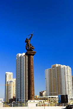 Low angle view of a statue, Miami, Florida, USA