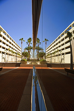 Reflection of a building on glass, Miami, Florida, USA