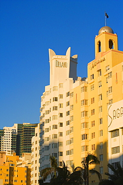 Low angle view of buildings, Miami, Florida, USA