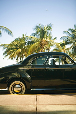 Vintage car parked on the roadside