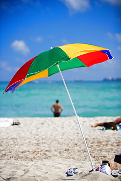 Beach umbrella on the beach