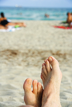 Close-up of a person's legs