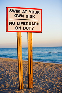 Information board on the beach