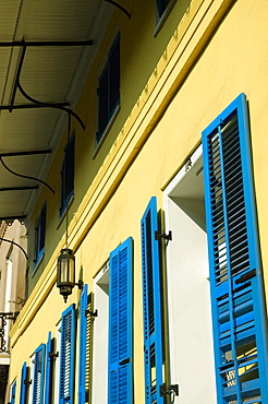 Low angle view of open doors of a building, New Orleans, Louisiana, USA