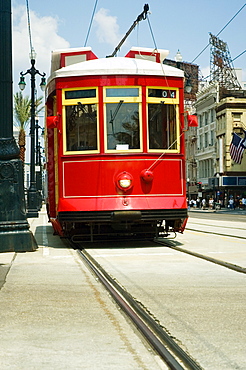 Cable car on the street, New Orleans, Louisiana, USA