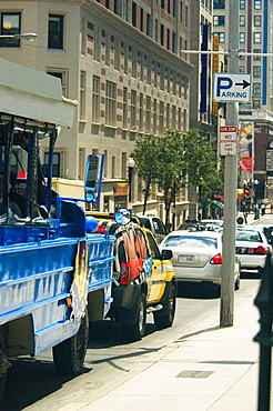 Vehicles on the road in the city, Boston, Massachusetts, USA