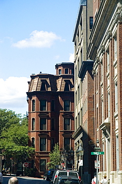 Cars parked in front of buildings, Boston, Massachusetts, USA