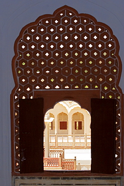 Carved window in a palace, City Palace Complex, City Palace, Jaipur, Rajasthan, India