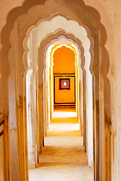 Arched corridor in a palace, City Palace Complex, City Palace, Jaipur, Rajasthan, India