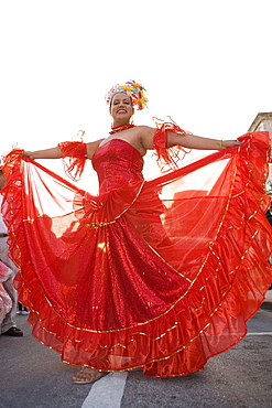 Portrait of a teenage girl wearing a costume in a traditional festival