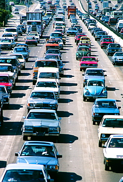 Traffic on San Diego freeway in west Los Angeles , California