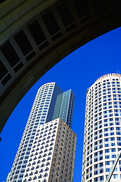 Low angle view of buildings, International Towers, Boston Harbor, Boston, Massachusetts, USA