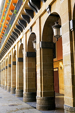 Close-up of arched columns of a building, Spain