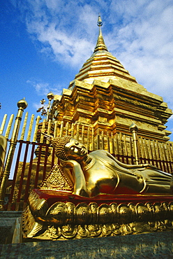 Low angle view of a temple, Chiang Mai, Chiang Mai province, Thailand