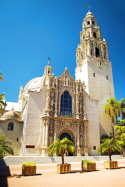 Facade of a Spanish style building, San Diego, California, USA