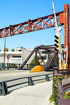 Entrance of a bridge over the Chicago River, Chicago, Illinois, USA